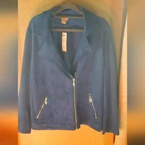 Brand new Chico's faux suede women's jacket